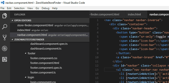 Look of Visual Studio Code editor
