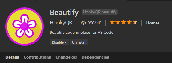 beautify vscode